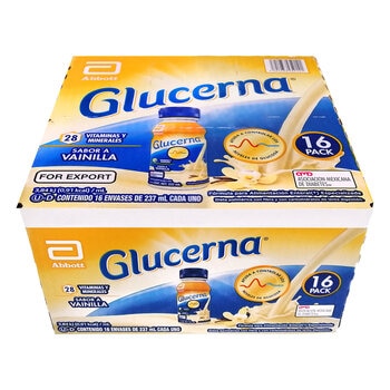 glucerna sabor vainilla caja de 16 envases de 237ml c/u