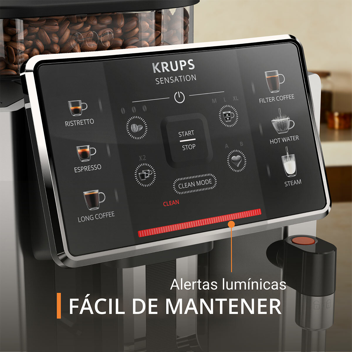 Krups Cafetera Automática Sensation incluye kit de mantenimiento Krups Cafetera Automática Sensation incluye kit de mantenimiento