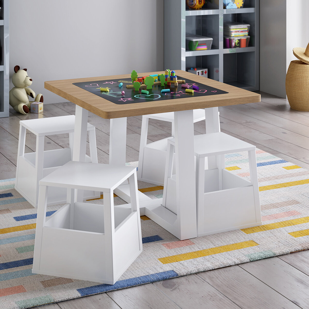 Tresanti, Mesa de Actividades para Niños con Taburetes Tresanti, Mesa de Actividades para Niños con Taburetes