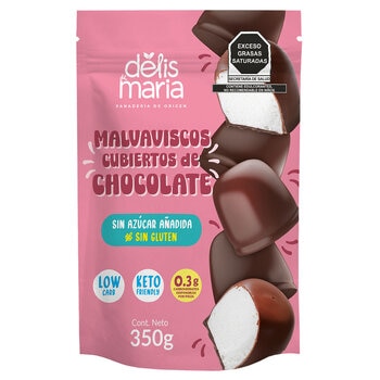 Delis de Maria Malvaviscos Cubiertos de Chocolate Sin Azúcar Añadida 350 g