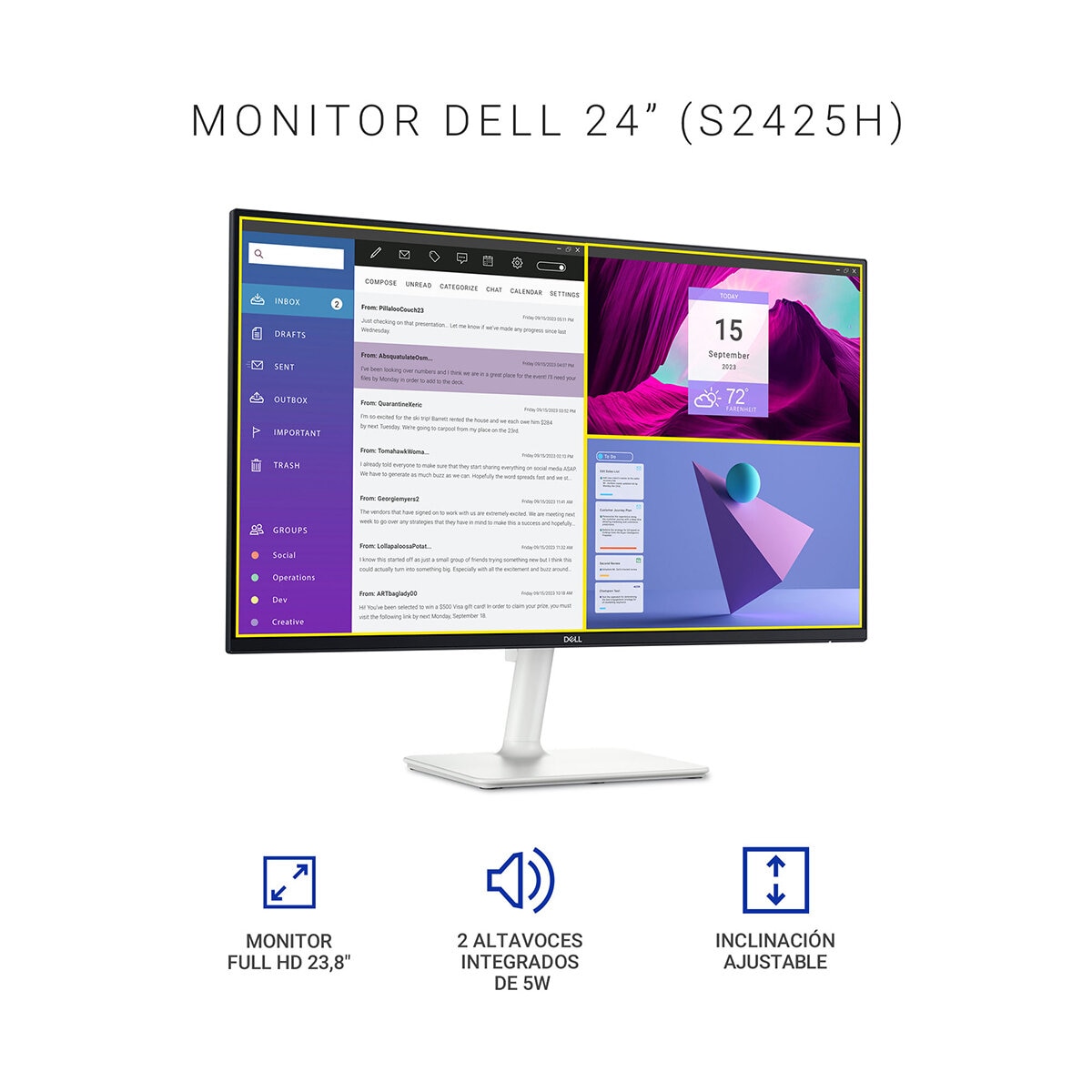 DELL Monitor 23.8" Full HD S2425H