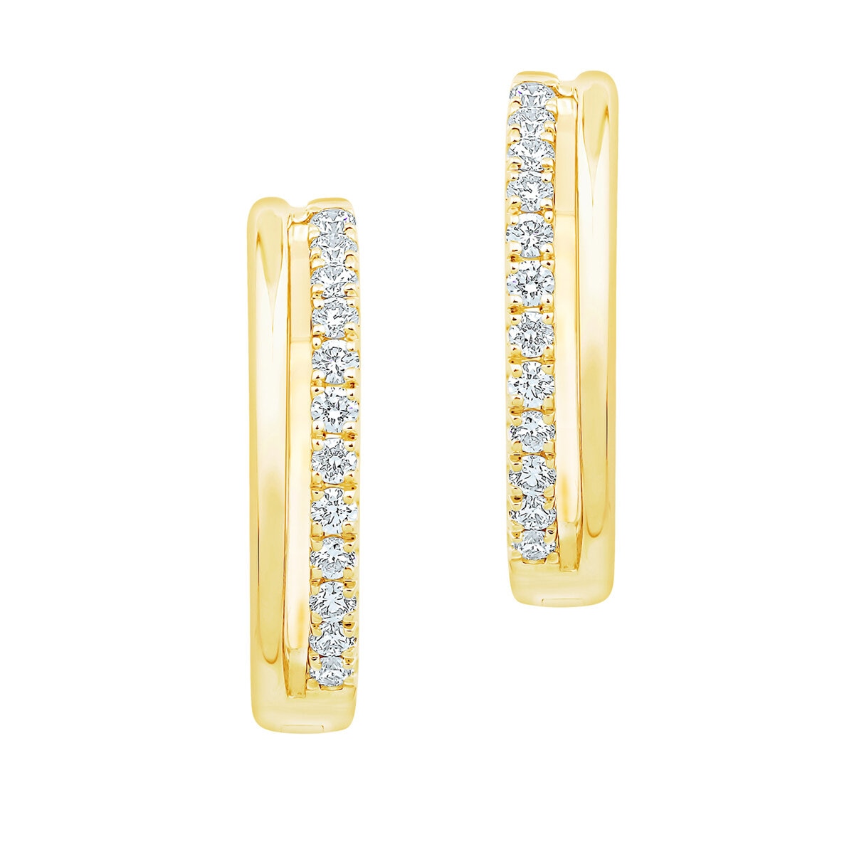 Arracadas de Diamantes .15ctw, Corte Redondo Brillante, Oro Amarillo de 14K