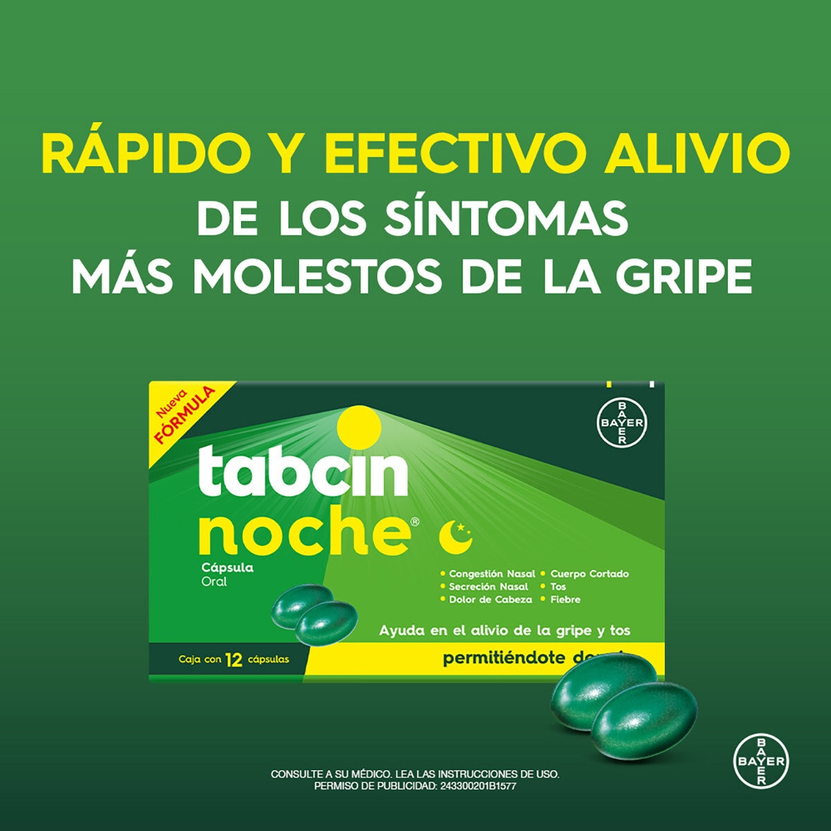 Tabcin Pods Noche 2 Cajas de 12 Cápsulas c/u Tabcin Pods Noche 2 Cajas de 12 Cápsulas c/u