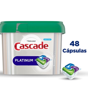 Cascade Platinum Detergente para Lavavajillas 48 pzas