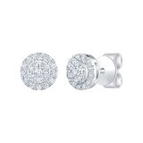 Aretes de Diamantes, 0.30ctw, Corte Redondo, Oro Blanco de 14Kt