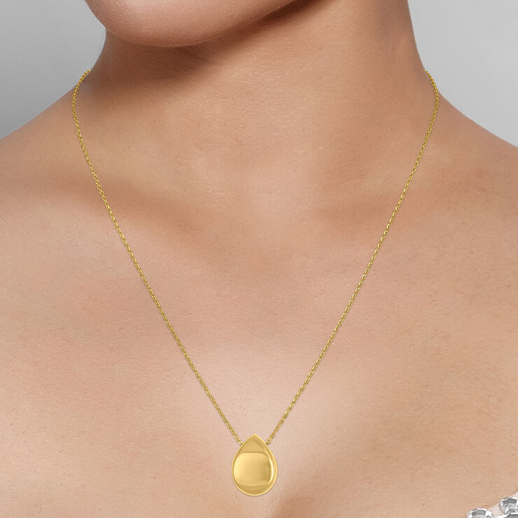 Collar, con Dije de Gota, Oro 14 K Collar, con Dije de Gota, Oro 14 K