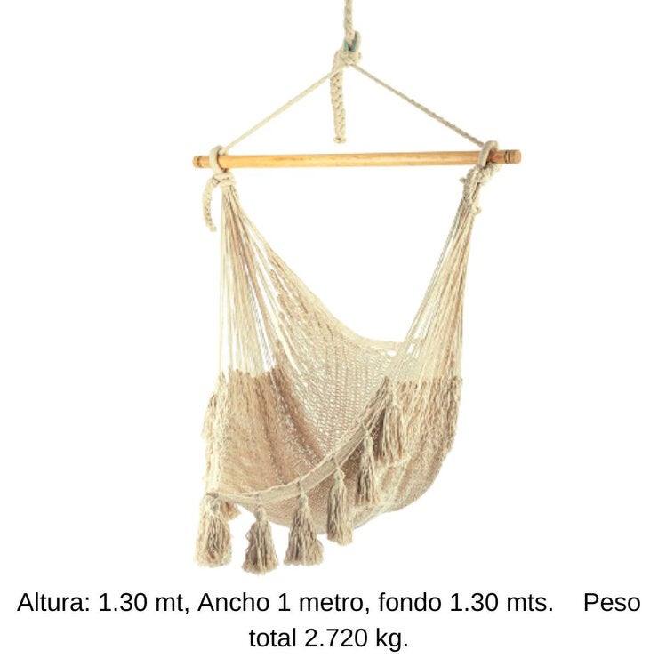 Arte Mayab, Hamaca Estilo Columpio Tejido, de Algodón, para una Persona Arte Mayab, Hamaca Estilo Columpio Tejido, de Algodón, para una Persona