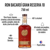 Ron Bacardí Reserva 10 años 750 ml