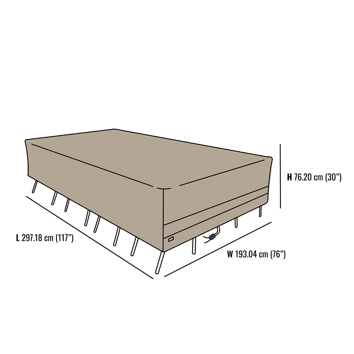 Seasons Sentry Funda para Set de Muebles de Jardín con Mesa Rectangular Grande Seasons Sentry Funda para Set de Muebles de Jardín con Mesa Rectangular Grande