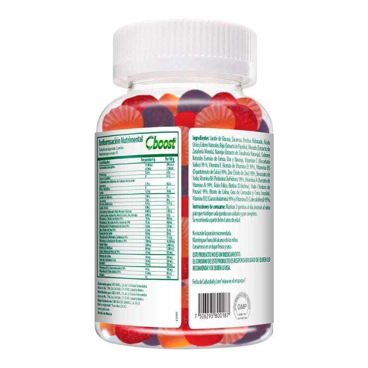Cboost Multivitaminas y Minerales 180 Gomitas Cboost Multivitaminas y Minerales 180 Gomitas