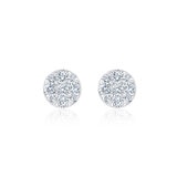 Aretes de Diamantes, 0.8ctw, Corte Redondo, Oro Blanco de 14Kt