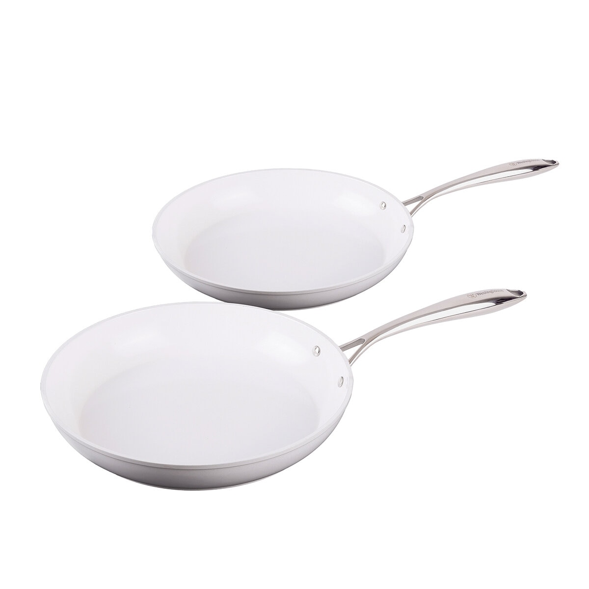 Westinghouse, Set de Sartenes 24 y 30 cm, Cerámica Blanca, Acero Inoxidable Westinghouse, Set de Sartenes 24 y 30 cm, Cerámica Blanca, Acero Inoxidable