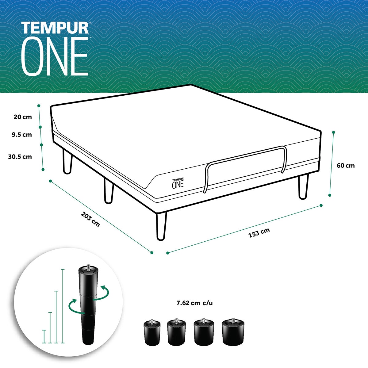 Set Tempur One + Ease Queen Size