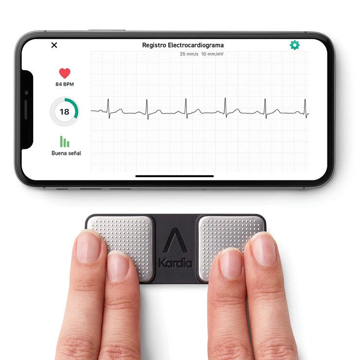 Omron KardiaMobile System transmisor y receptor de electrocardiograma Omron KardiaMobile System transmisor y receptor de electrocardiograma