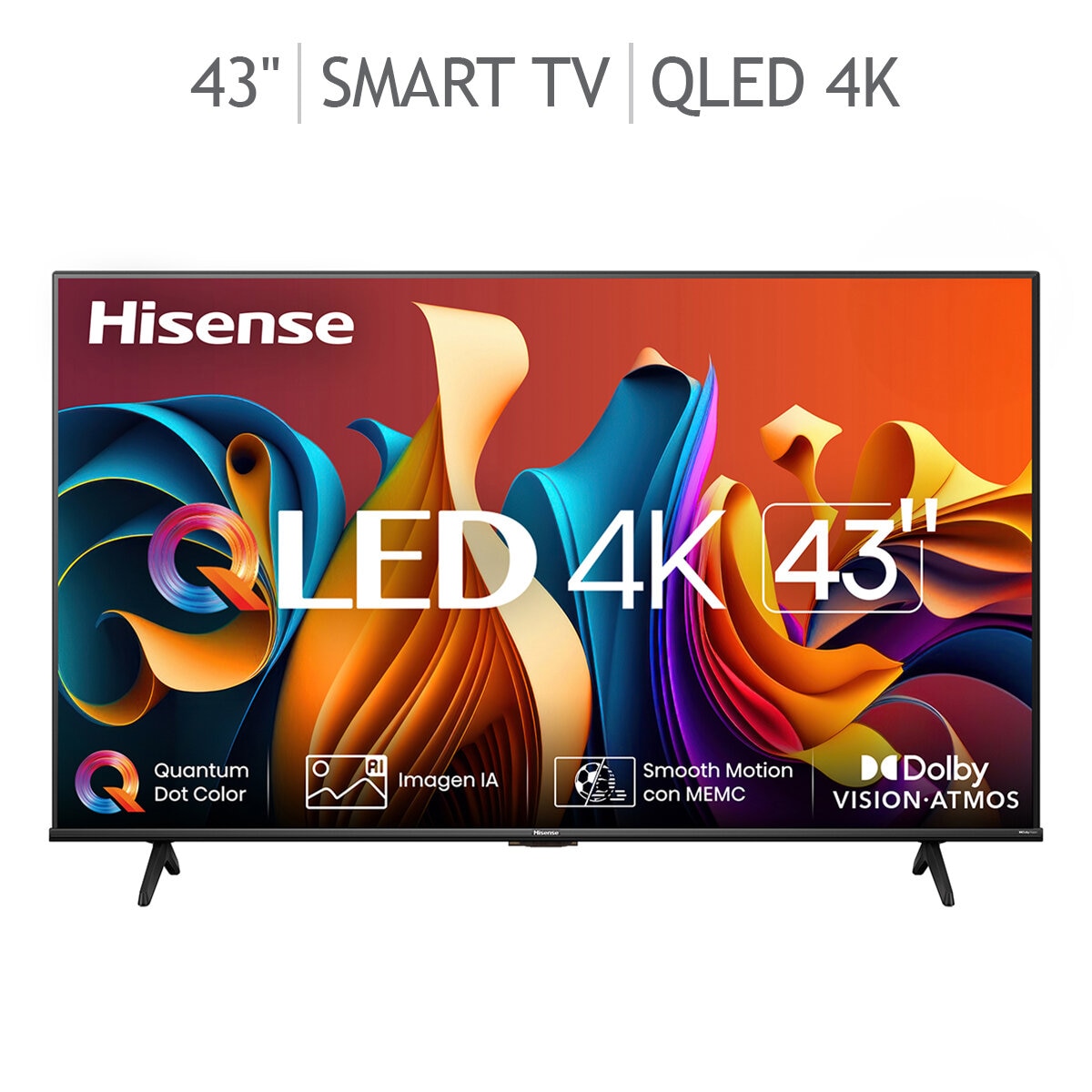 Hisense Pantalla 43" QLED 4K Smart TV