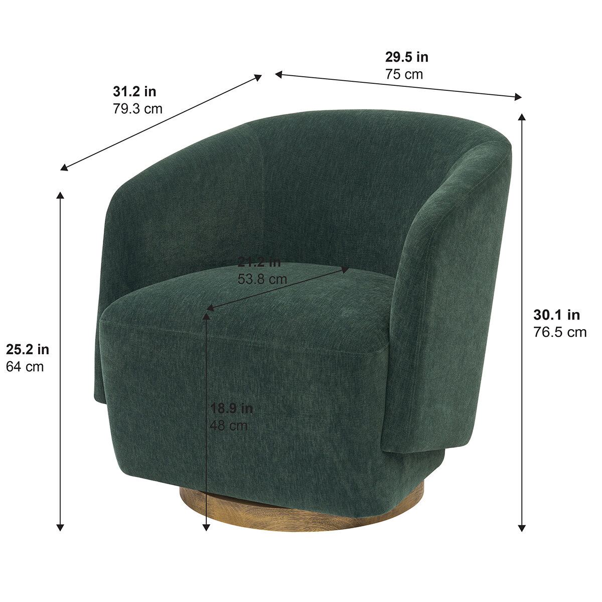 Henredon, Silla Giratoria de Bouclé Henredon, Silla Giratoria de Bouclé