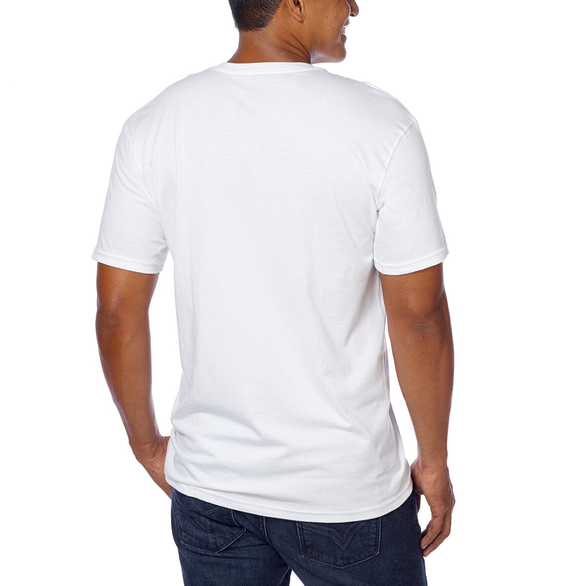 Calvin Klein Playera Blanca Cuello V 4 piezas Blanco Extra Grande