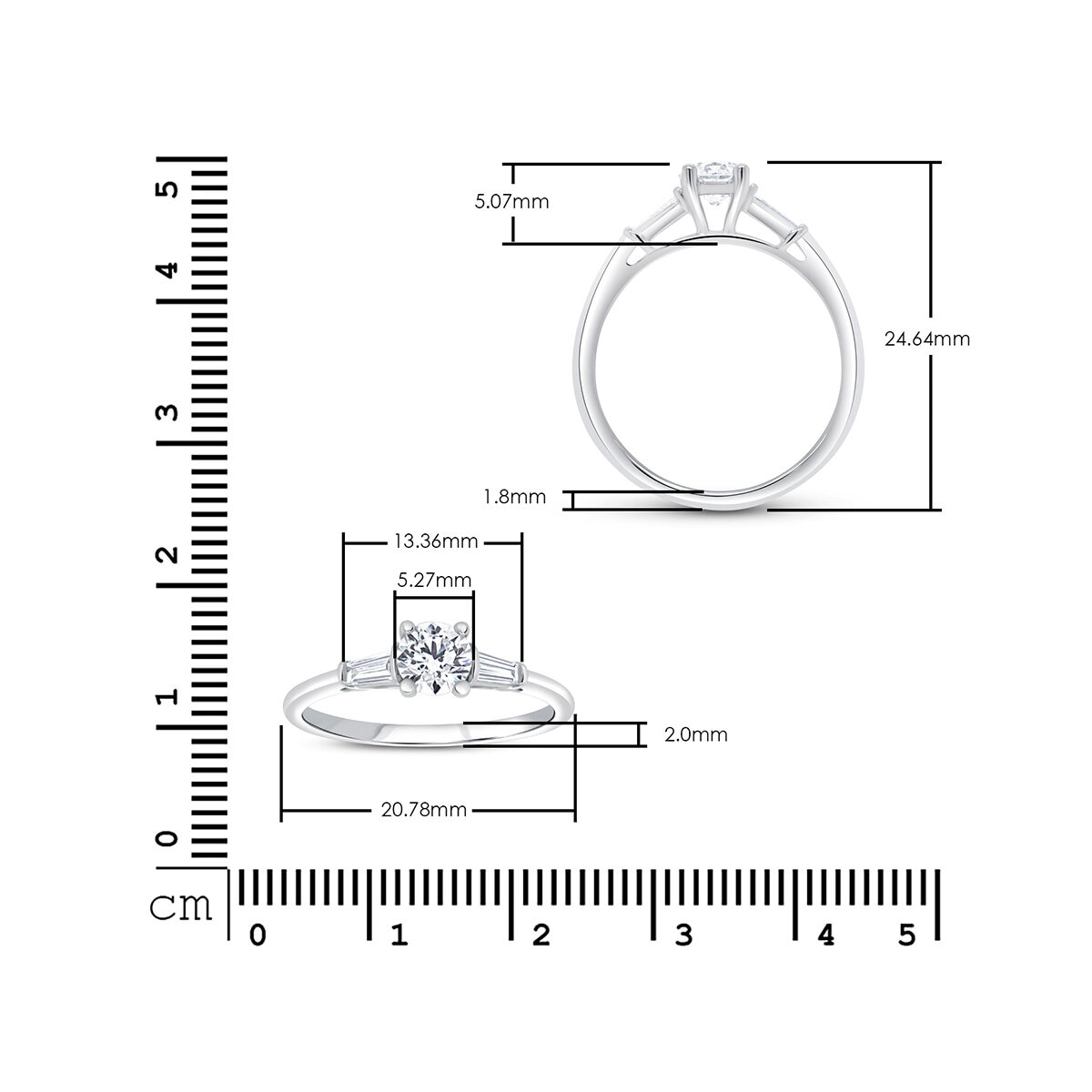 Anillo, 0.50ctw Diamantes, Oro Blanco de 14K