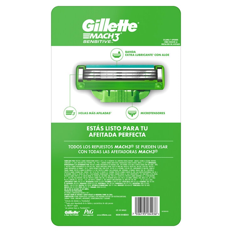 Gillette Repuestos Para Afeitar Mach3 Sensitive 20 pzas Gillette Repuestos Para Afeitar Mach3 Sensitive 20 pzas