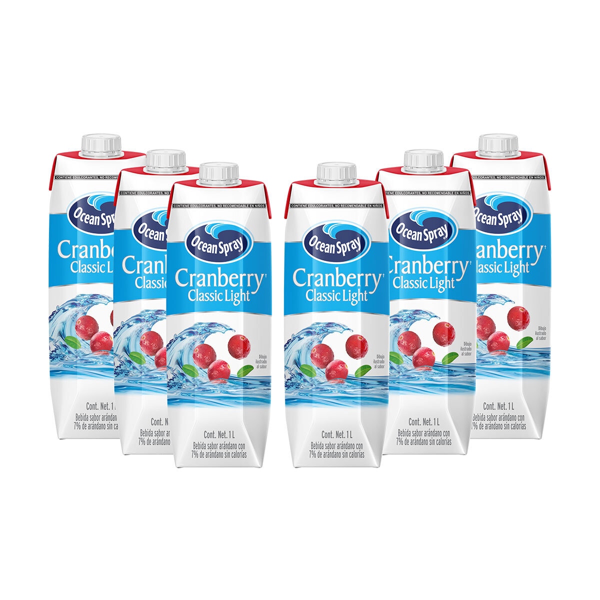 Ocean Spray Bebida de Arándano Baja en Calorías 6 pzs de 1 l Ocean Spray Bebida de Arándano Baja en Calorías 6 pzs de 1 l