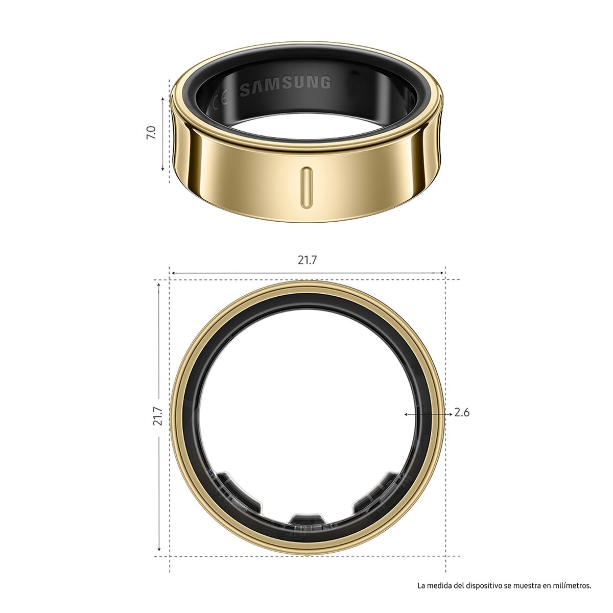 Samsung Galaxy Smart Ring Oro Titanio - Talla 6 Samsung Galaxy Smart Ring Oro Titanio - Talla 6