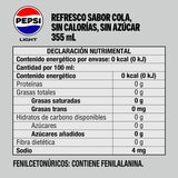 Pepsi Light 24 pzas de 355 ml Pepsi Light 24 pzas de 355 ml