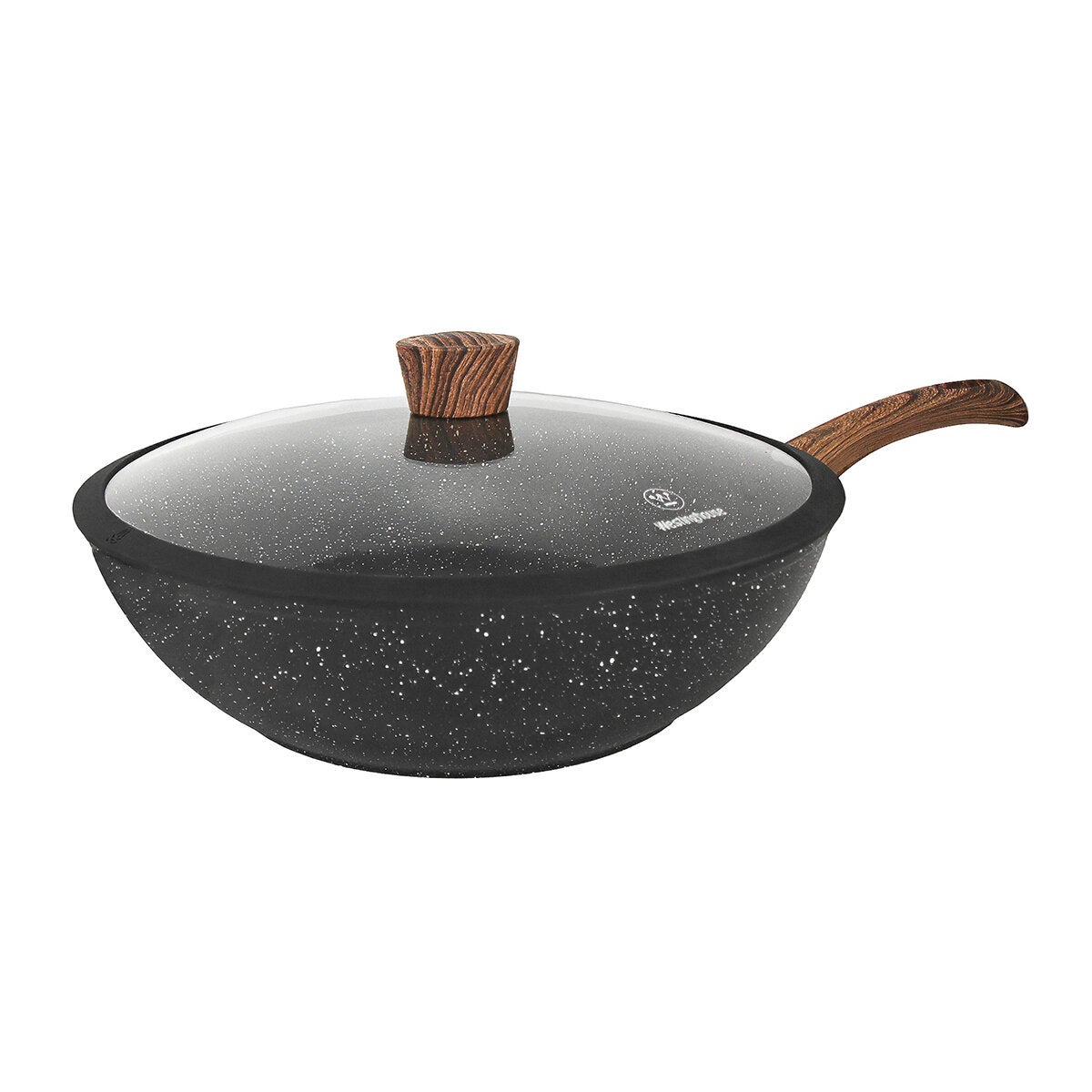 Westinghouse, Wok de 30 cm, Marmol Negro con Mango de Madera Westinghouse, Wok de 30 cm, Marmol Negro con Mango de Madera