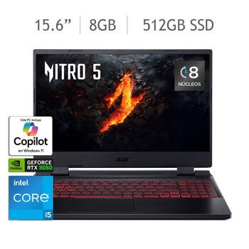 ACER Nitro 5 Gaming Laptop 15.6" Full HD Intel Core i5 8GB 512GB SSD