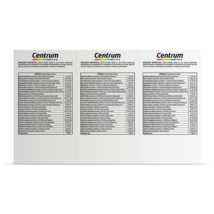 Centrum para Mujeres 3 cajas de 60 tabletas cada uno Centrum para Mujeres 3 cajas de 60 tabletas cada uno
