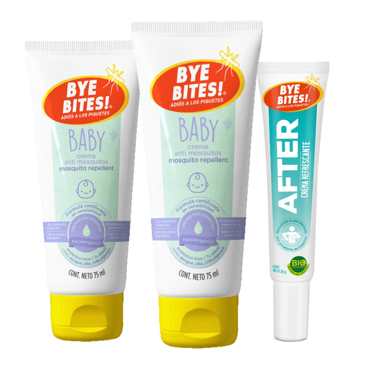 Bye Bites Sensitive Repelente de Insectos Baby  2 pzas de 75 ml + After de 20 g