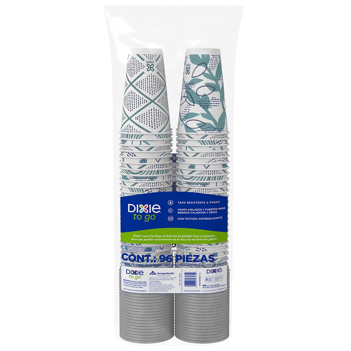 Dixie Vasos Desechables con Tapa 96 pzas de 473 ml Dixie Vasos Desechables con Tapa 96 pzas de 473 ml
