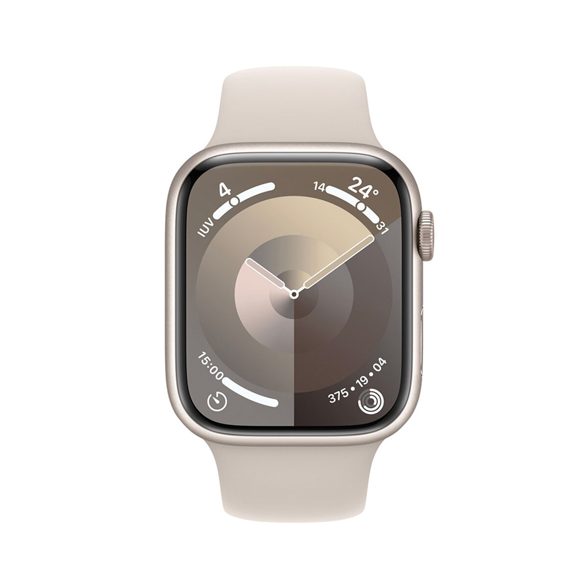 Apple Watch S9 (GPS) Caja de aluminio blanco estelar 45mm con correa deportiva blanco estelar
