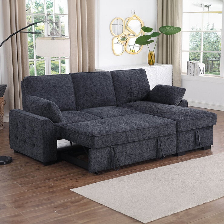 Montbrook Home, Mackenzie, Sofá Cama Seccional con Mesa Desplegable y Almacenamiento Montbrook Home, Mackenzie, Sofá Cama Seccional con Mesa Desplegable y Almacenamiento