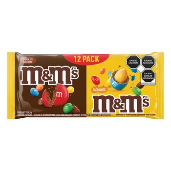 M&Ms Chocolates con leche y Cacahuate Confitados Mix Pack surtido de 12 piezas