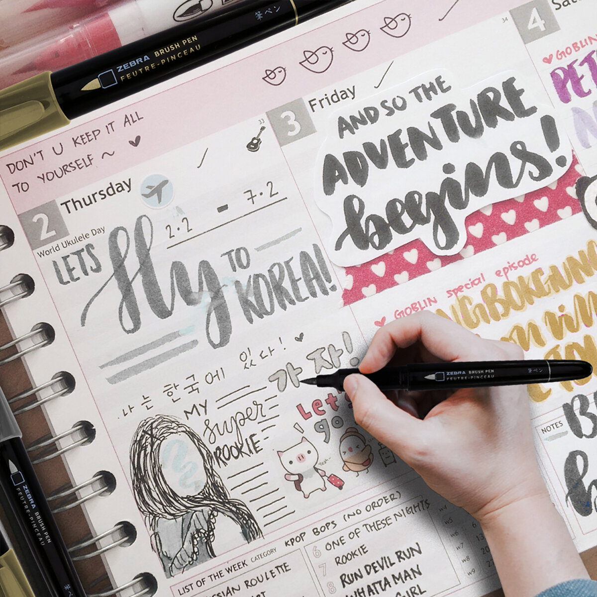 Zebra Marcador Brush Pen Colores Surtidos, Estuche 7 Pzas Zebra Marcador Brush Pen Colores Surtidos, Estuche 7 Pzas