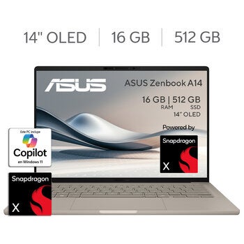 ASUS Zenbook A14 Laptop 14" OLED Snapdragon X X1 25 100 16GB 512GB SSD ASUS Zenbook A14 Laptop 14" OLED Snapdragon X X1 25 100 16GB 512GB SSD