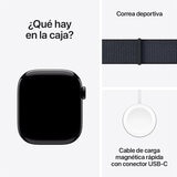 Apple Watch S10 (GPS) Caja de aluminio negro azabache 42mm con correa loop tinta