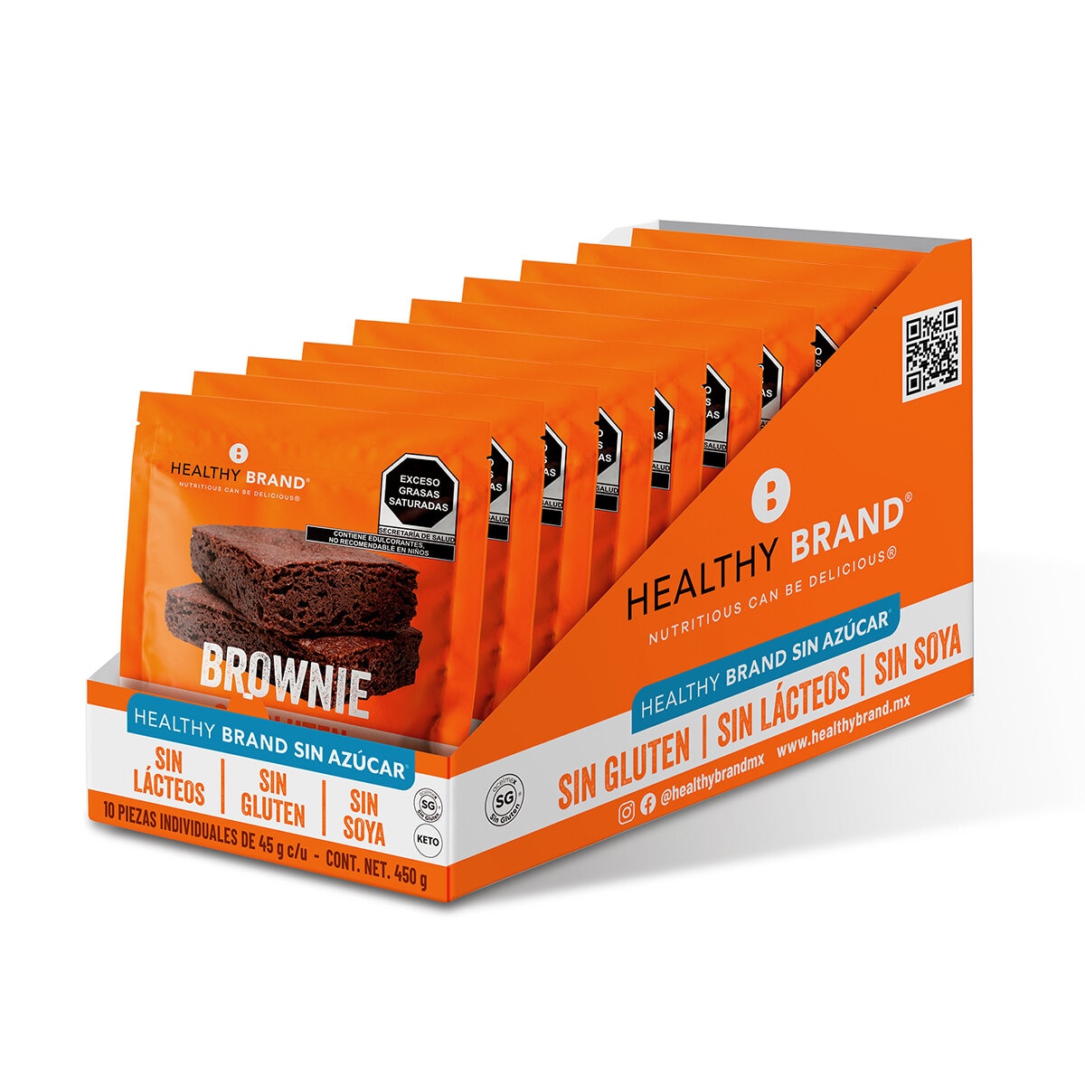 Healthy Brand Brownies Keto 10pzas de 45g c/u Healthy Brand Brownies Keto 10pzas de 45g c/u