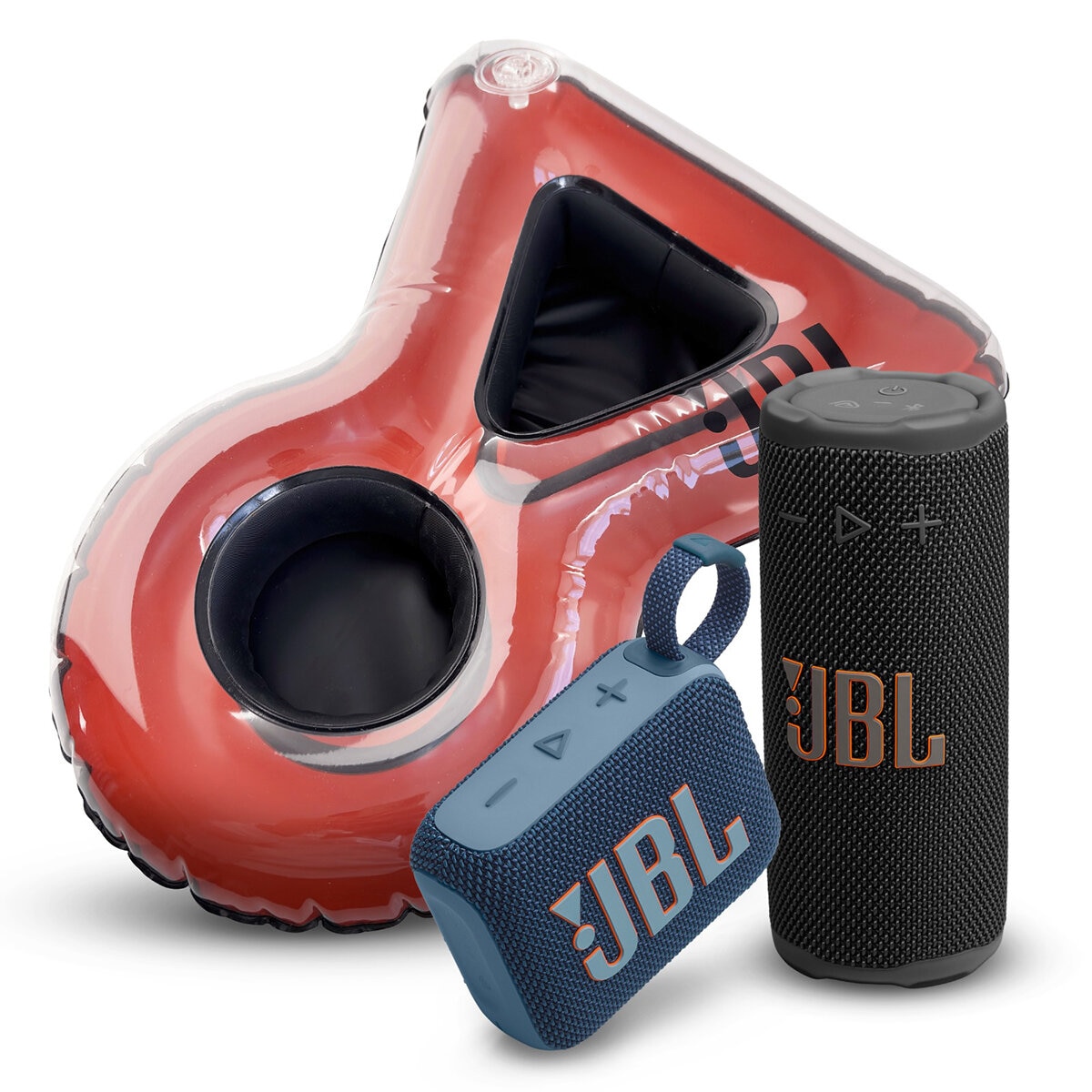 JBL Go 4 + JBL Grip Bocinas Bluetooth + Inflable JBL Go 4 + JBL Grip Bocinas Bluetooth + Inflable