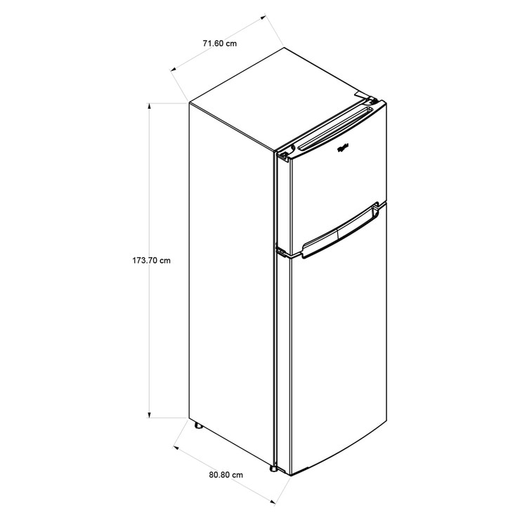 Whirlpool Refrigerador 18' Top Mount Whirlpool Refrigerador 18' Top Mount