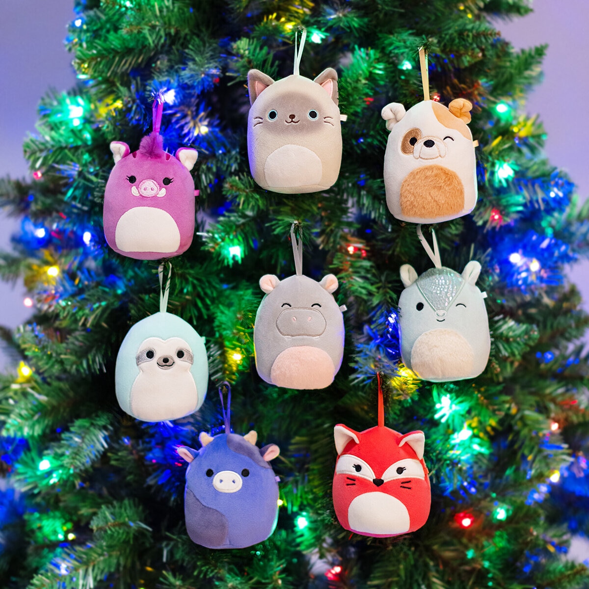 Squishmallows Ornamentos de Peluche 8 Piezas, Varios Modelos