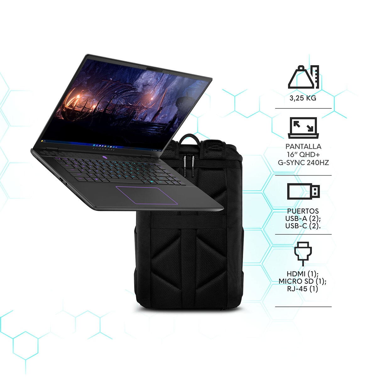 DELL Alienware Gaming NB M16 R2 Laptop 16" Quad HD Intel Core Ultra 7 16GB 1TB SSD + Mochila