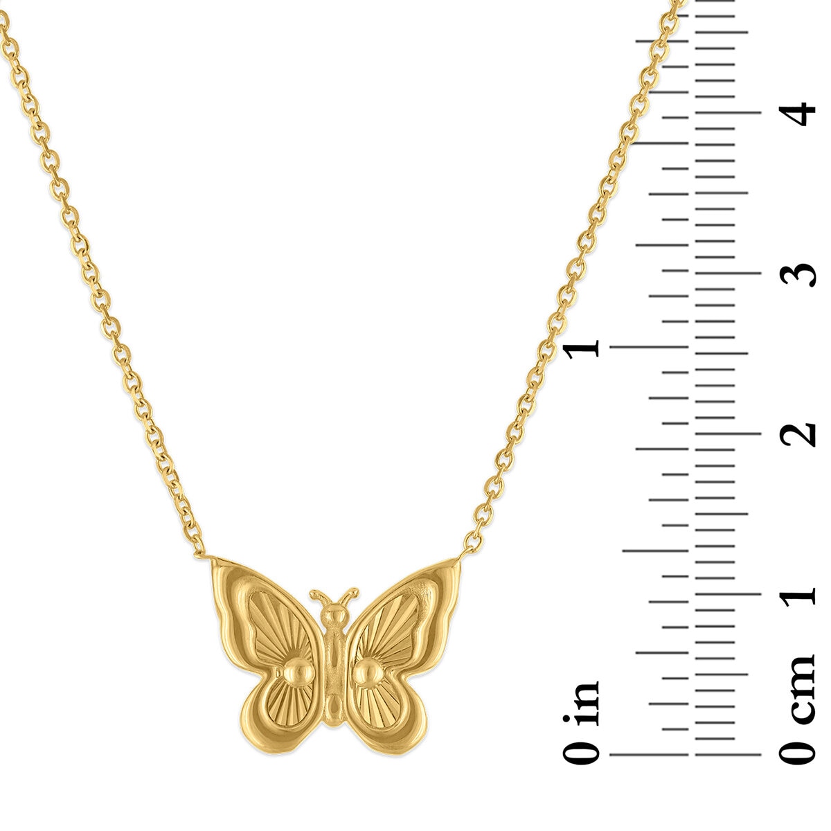 Collar con Dije de Mariposa, Oro Amarillo de 14 k Collar con Dije de Mariposa, Oro Amarillo de 14 k