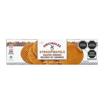 Le Chic Patissier Stroopwafels Galletas Doradas Rellenas de Caramelo 40 pzas de 31.5 g