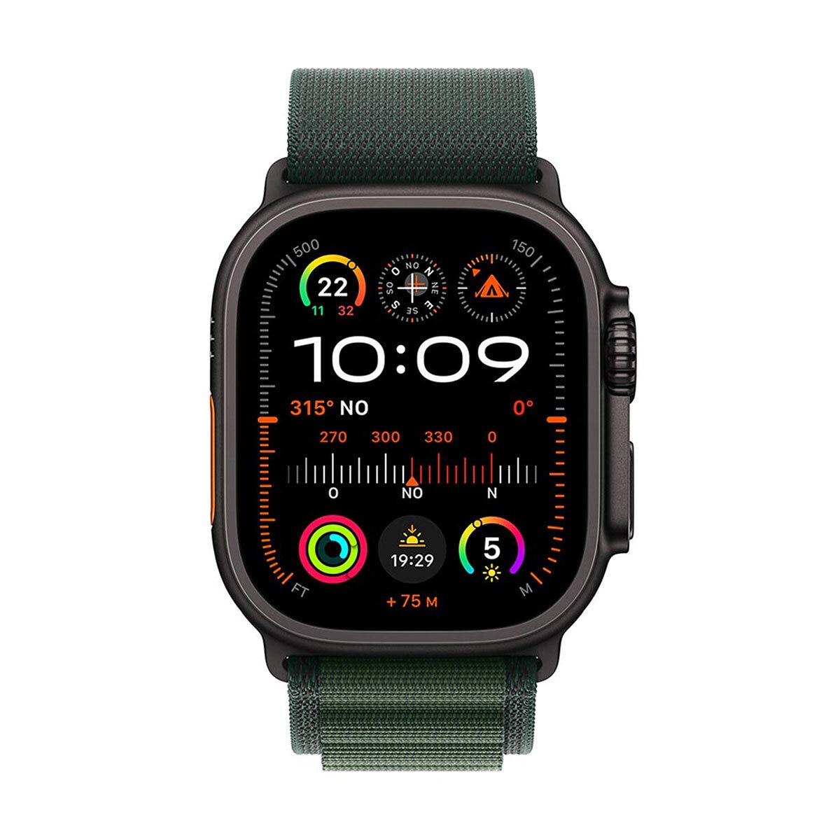 Apple Watch Ultra 2 (GPS + Cellular) Caja de titanio negro 49mm con Correa Loop Alpine Verde M