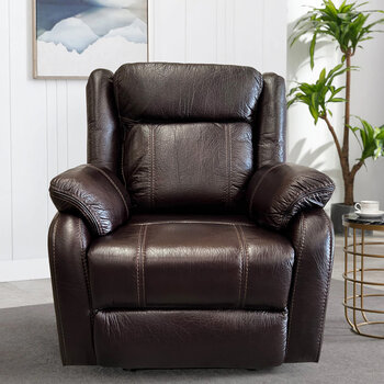 sillón reclinable con mecedora moore manual de tela color café