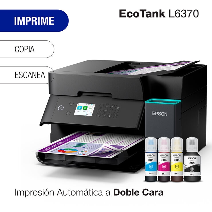 Epson EcoTank L6370 Impresora Multifuncional a color Wifi y Duplex Epson EcoTank L6370 Impresora Multifuncional a color Wifi y Duplex