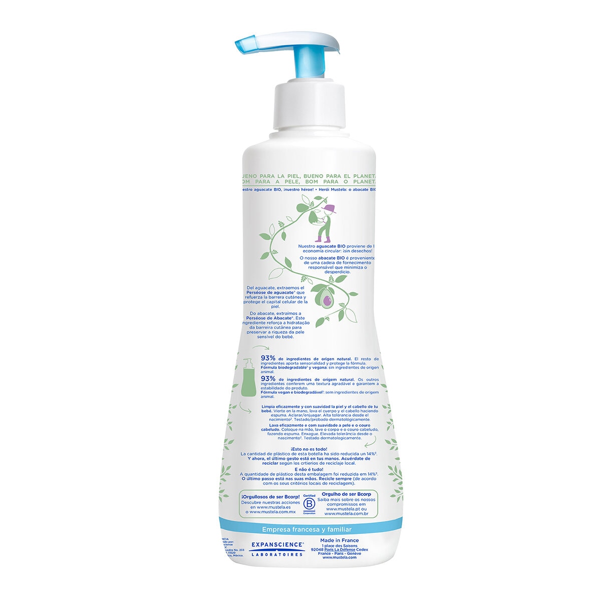 Mustela Gel de Baño Suave Cuerpo y Cabello 500 ml