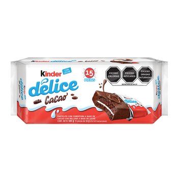 Kinder Délice Pastelito con Cobertura a Base de Cacao 15 pzas de 39g Kinder Délice Pastelito con Cobertura a Base de Cacao 15 pzas de 39g