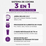 Ninja Deluxe, Sistema de Cocina con Jarra de 2.6 L, Procesador de 9 Tazas, 2 Discos de Rebanado/triturado, 2 Vasos de 700 ml Ninja Deluxe, Sistema de Cocina con Jarra de 2.6 L, Procesador de 9 Tazas, 2 Discos de Rebanado/triturado, 2 Vasos de 700 ml